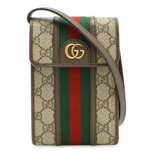 GUCCI Authentic Brown Leather Pochette Shoulder Bag